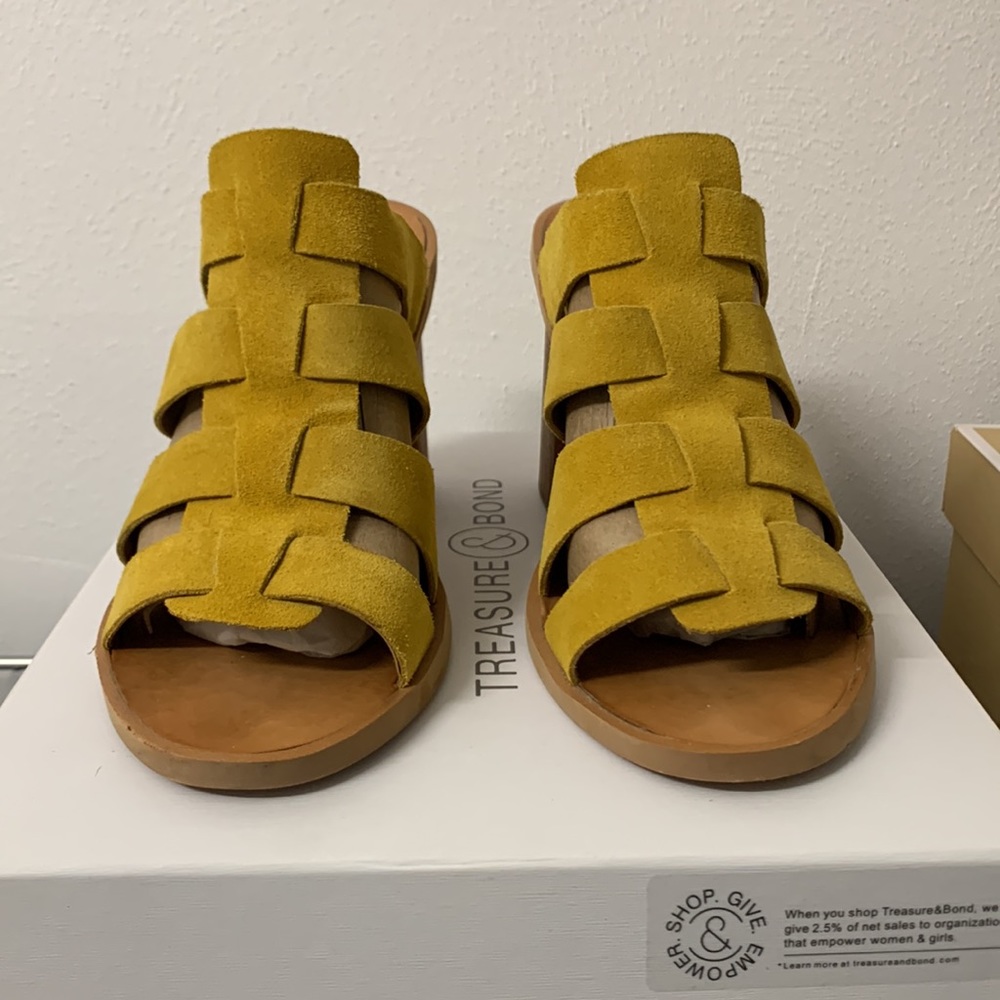 Treasure & Bond yellow suede Aleeya Slide